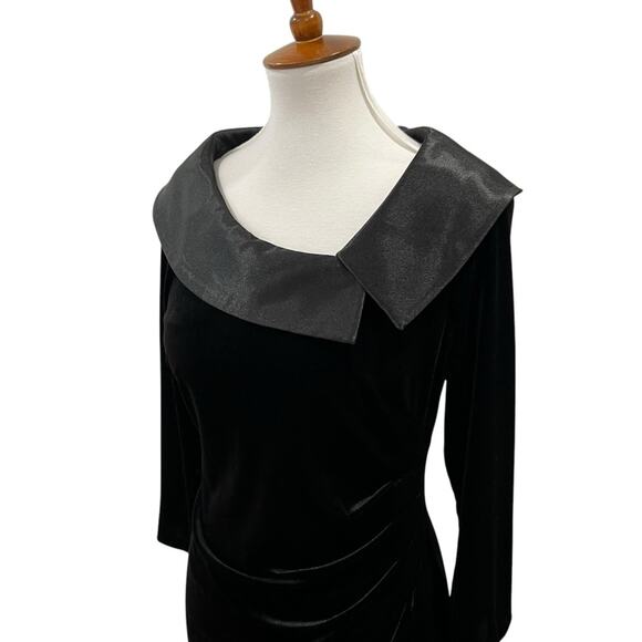 Jessica Howard 10P Cocktail Dress Velvet Retro Stretch 10 Petite Elegant Classic - Picture 6 of 16